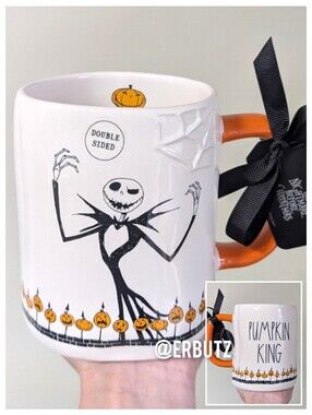 Rae Dunn x Disney Tim Burton's The Nightmare Before Christmas PUMPKIN KING Mug